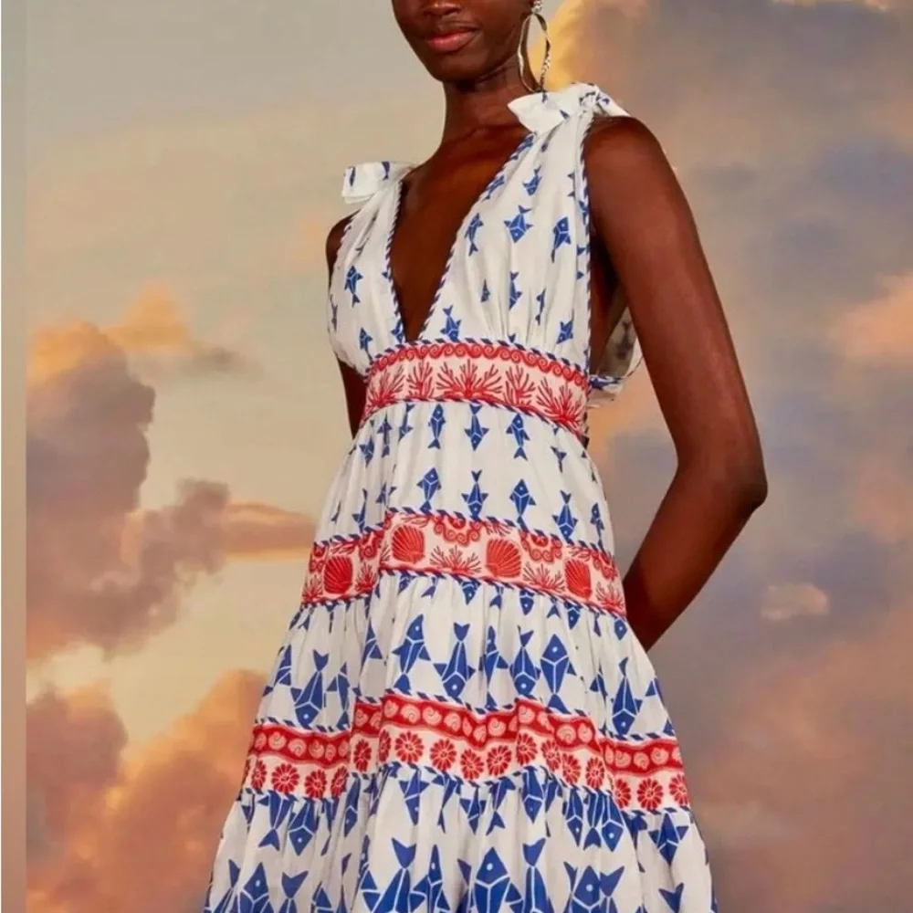 Farm Rio Patterned Mini Dress- Medium - Picture 4 of 6